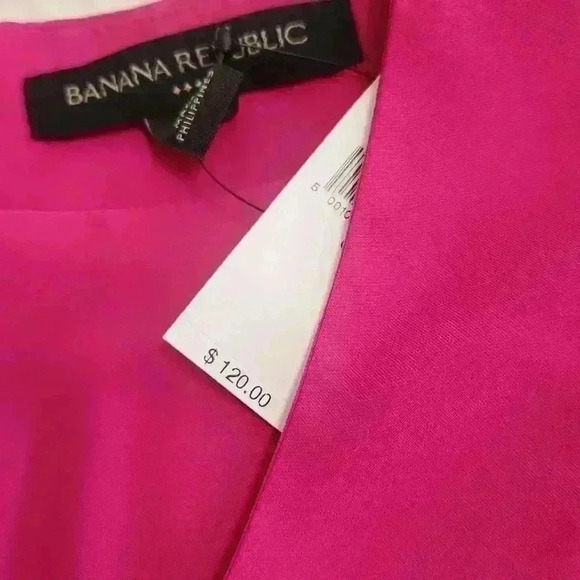 Banana Republic Magenta SHIRRED MIDI DRESS - Picture 6 of 8